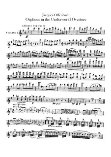Orpheus in der Unterwelt. Ouvertüre zu Oper von J. Offenbach: Violinstimme by Carl Binder