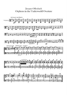 Orpheus in der Unterwelt. Ouvertüre zu Oper von J. Offenbach: Violastimme by Carl Binder