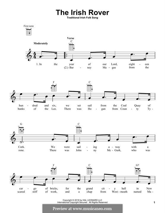 The Irish Rover: Für Ukulele by folklore