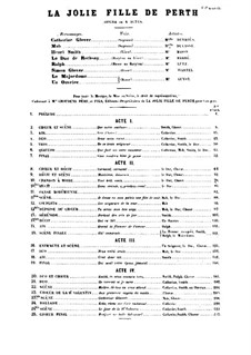 La jolie fille de Perth (The Fair Maid of Perth): Klavierauszug mit Singstimmen by Georges Bizet