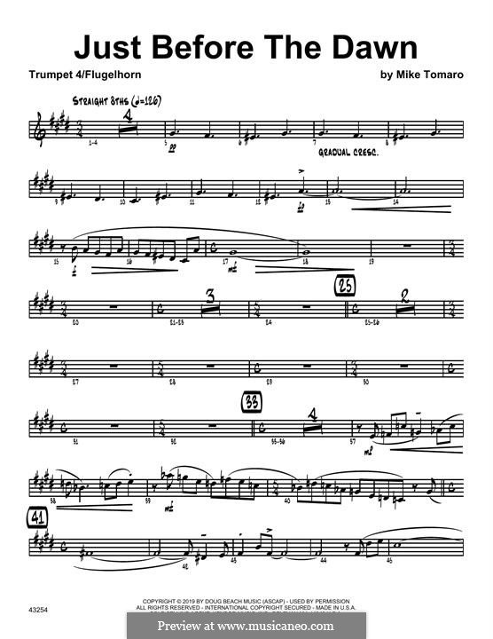 Just Before the Dawn: 4th Bb Trumpet part by Mike Tomaro