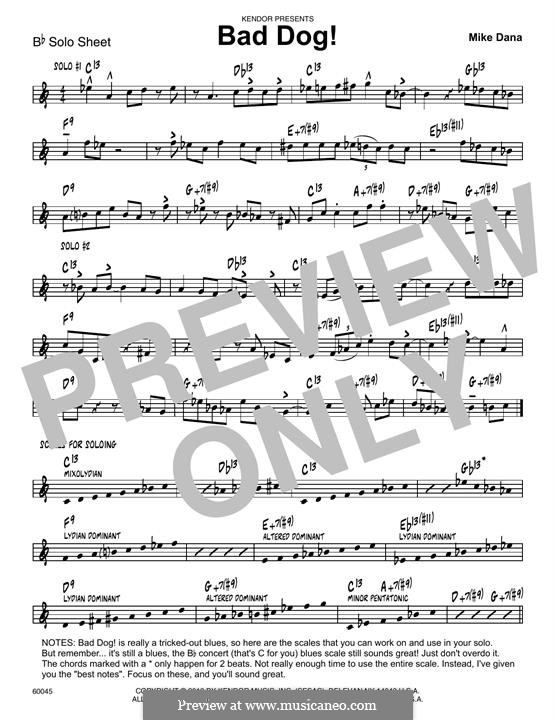 Bad Dog!: Bb Solo Sheet part by Mike Dana