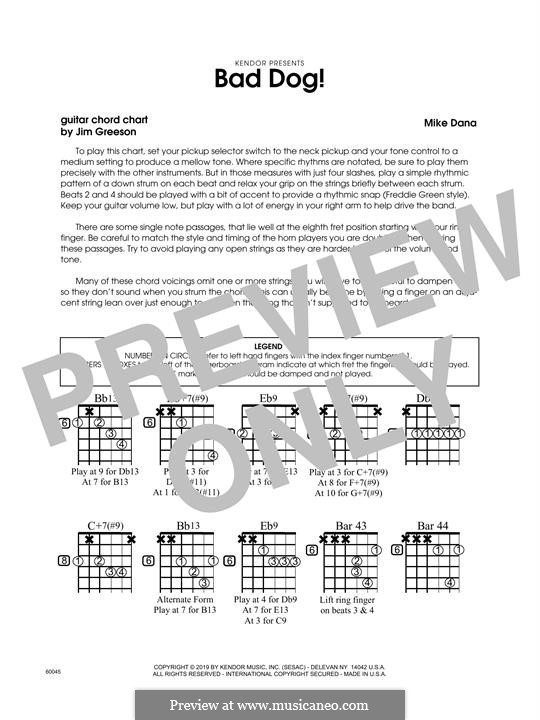 Bad Dog!: Guitar Chord Chart by Mike Dana