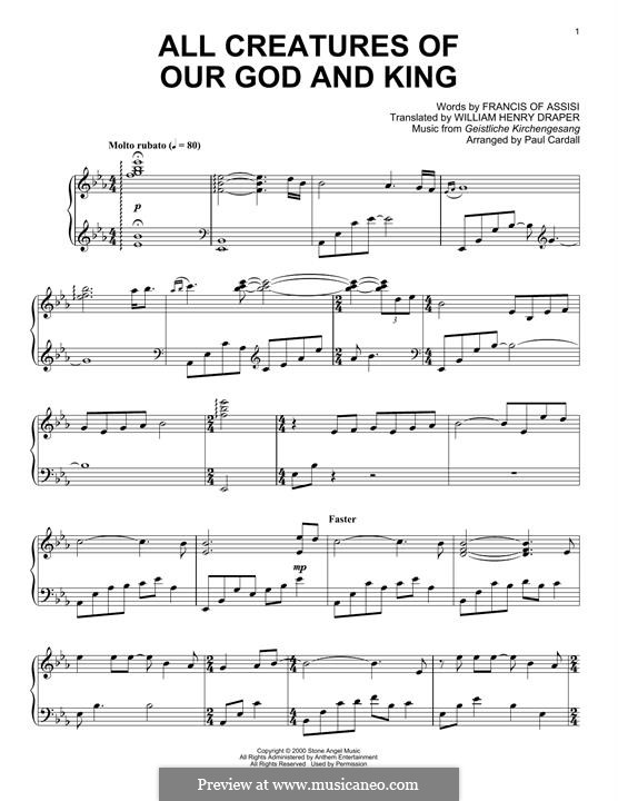 All Creatures of Our God and King: Für Klavier by folklore