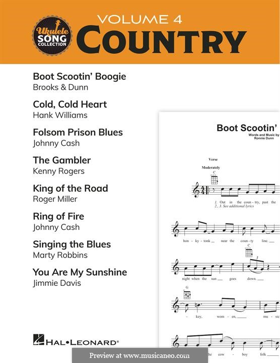 Ukulele Song Collection, Volume 4: Country (Various): Ukulele Song Collection, Volume 4: Country (Various) by Hank Williams, Johnny Cash, Kenny Rogers, Roger Miller