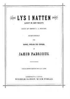 Licht in der Nacht für Stimme, Violine und Orgel: Deutscher und dänischer Texte by Jacob Fabricius