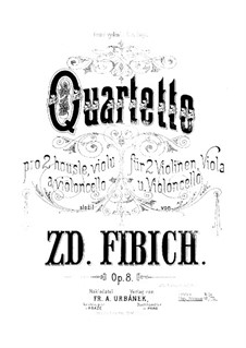 Streichquartett No.2 in G-dur, Op.8: Stimmen by Zdeněk Fibich