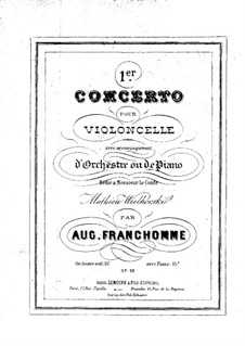 Konzert für Cello und Orchester Nr.1, Op.33: Solostimme by Auguste Franchomme