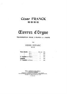 Drei Stücke für Gosse Orgel: Fantasie Nr.1 in C-Dur, für zwei Klaviere, vierhändig by César Franck
