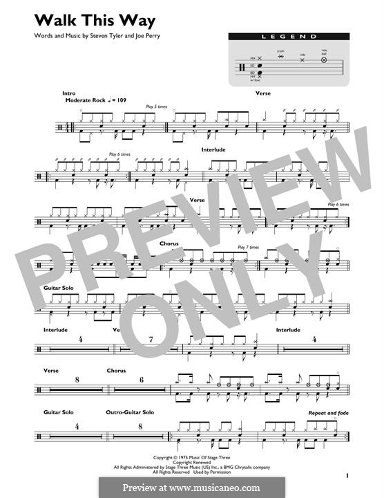 Walk This Way (Aerosmith and Run D.M.C.): Drum set by Joe Perry, Steven Tyler