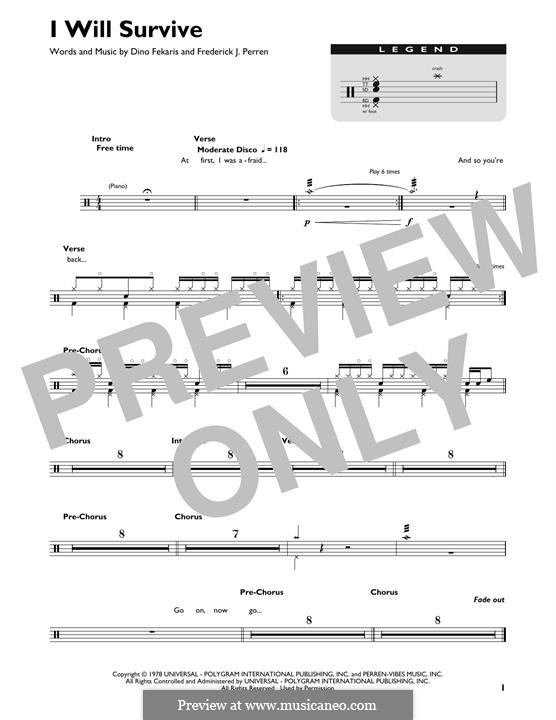 I Will Survive (Gloria Gaynor): Drum set by Dino Fekaris, Freddie Perren