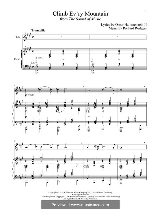 Climb Ev'ry Mountain (from The Sound Of Music): Für Flöte und Piano by Richard Rodgers