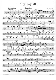 Grosses Septett in B-Dur: Fagottstimme by Franz Berwald