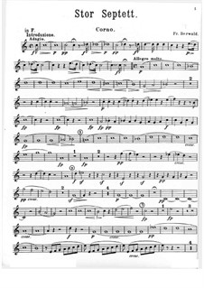 Grosses Septett in B-Dur: Hornstimme by Franz Berwald