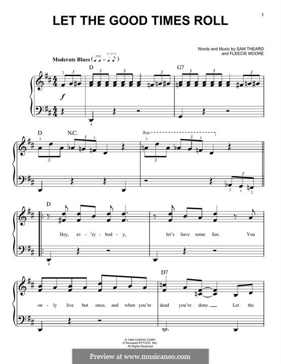 Let the Good Times Roll: Für Klavier by Fleecie Moore, Sam Theard