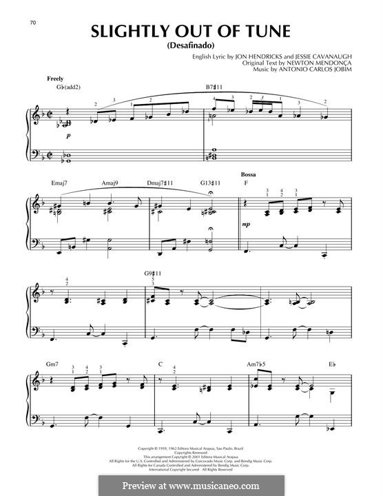 Desafinado (Slightly Out of Tune): Für Klavier (jazz version) by Antonio Carlos Jobim