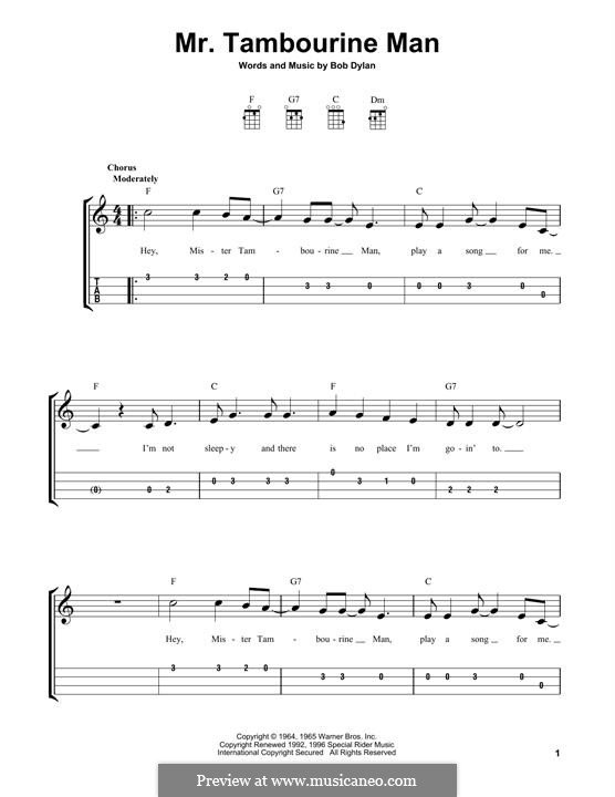 Mr. Tambourine Man: Für Ukulele by Bob Dylan