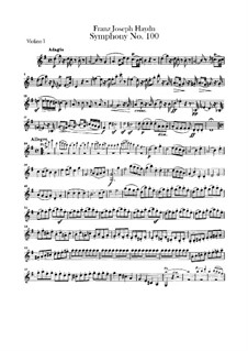 Sinfonie Nr.100 in G-Dur 'Militärsinfonie', Hob.I/100: Violinstimme I by Joseph Haydn