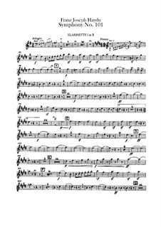 Sinfonie Nr.101 in D-Dur 'Die Uhr', Hob.I/101: Klarinettenstimmen by Joseph Haydn