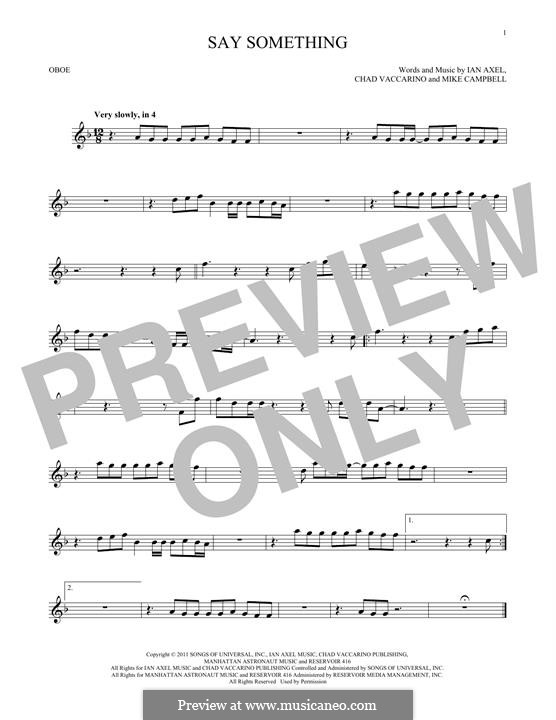Say Something (A Great Big World): For oboe by Ian Axel, Chad Vaccarino