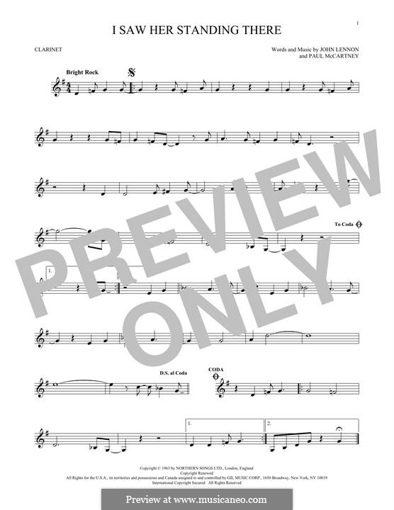 I Saw Her Standing There (The Beatles): Für Klarinette by John Lennon, Paul McCartney