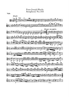 Sinfonie Nr.103 in Es-Dur 'Paukenwirbel', Hob.I/103: Bratschenstimme by Joseph Haydn