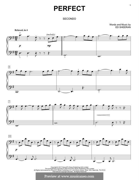 Piano version: For four hands by Ed Sheeran