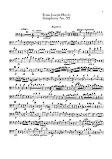 Sinfonie Nr.92 in G-Dur 'Oxford', Hob.I/92: Fagottstimmen I-II by Joseph Haydn