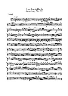 Sinfonie Nr.92 in G-Dur 'Oxford', Hob.I/92: Violinstimme I by Joseph Haydn