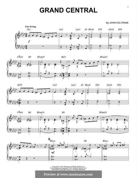 Grand Central: Für Klavier (jazz version) by John Coltrane