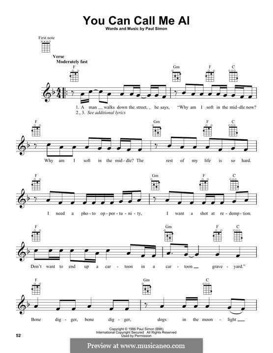 You Can Call Me Al: Für Ukulele by Paul Simon