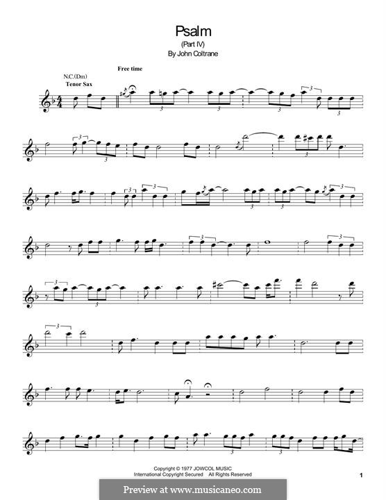 Psalm: Für Tenorsaxophon by John Coltrane