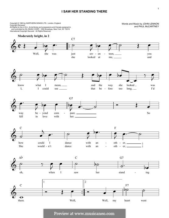 I Saw Her Standing There (The Beatles): Für Keyboard by John Lennon, Paul McCartney