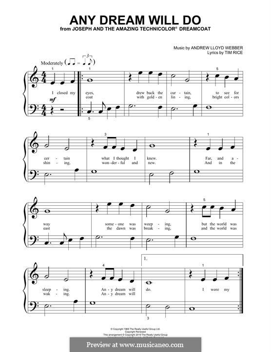 Any Dream Will Do: Für Klavier, leicht by Andrew Lloyd Webber