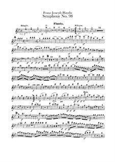 Sinfonie Nr.98 in B-Dur, Hob.I/98: Flötenstimme by Joseph Haydn