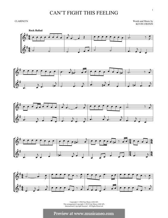 Can't Fight This Feeling: Für zwei Klarinetten by Kevin Cronin