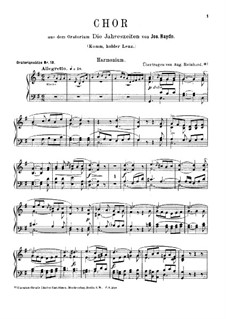 Die Jahreszeiten, Hob.XXI/3: Komm, holder Lenz, für Harmonium und Klavier – Harmoniumstimme by Joseph Haydn