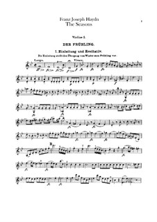 Die Jahreszeiten, Hob.XXI/3: Violinstimme I by Joseph Haydn