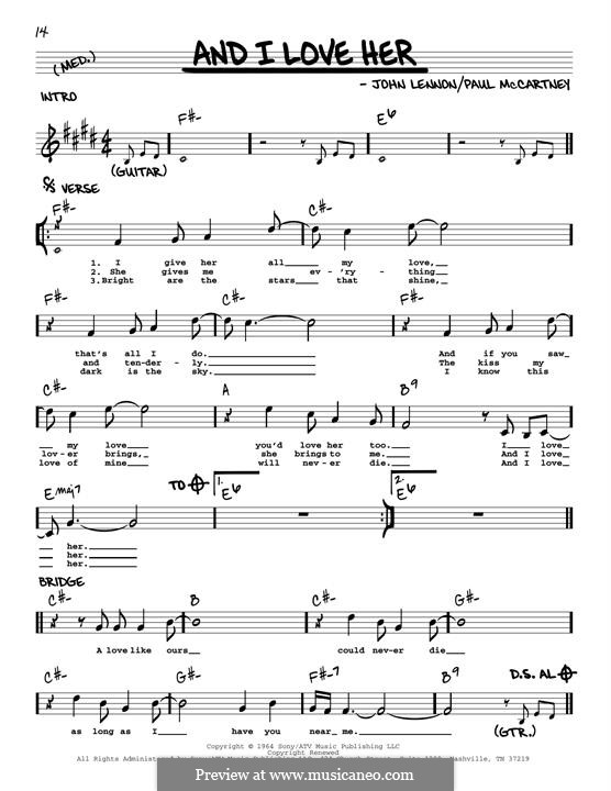 And Your Bird Can Sing (The Beatles): Melody line (jazz version) by John Lennon, Paul McCartney