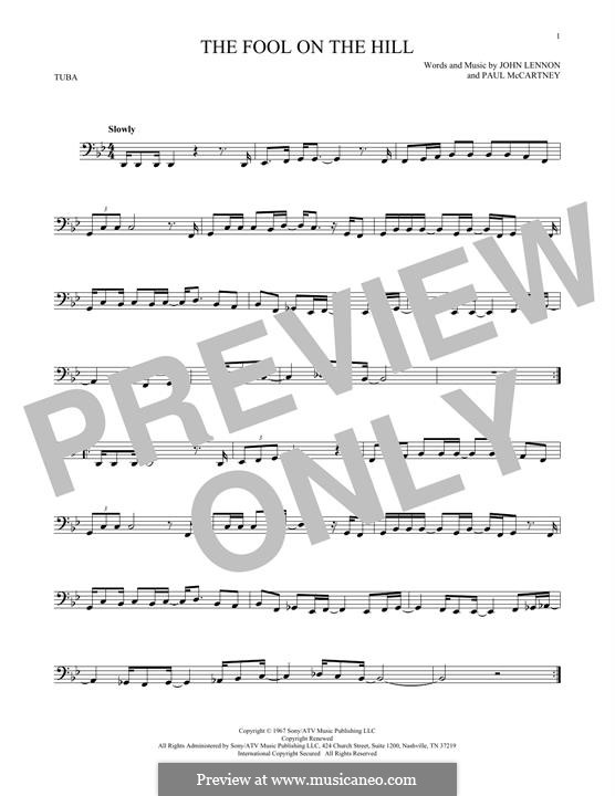 The Fool on the Hill (The Beatles): For tuba by John Lennon, Paul McCartney