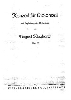 Konzert in a-Moll, Op.59: Für Cello und Klavier by August Klughardt