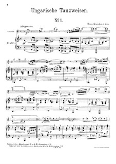 Ungarische Tanzweisen für Violine und Klavier: Partitur by Hans Kössler