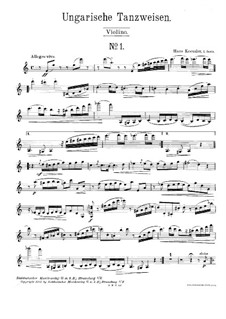 Ungarische Tanzweisen für Violine und Klavier: Solo Stimme by Hans Kössler