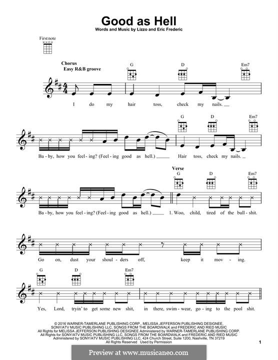 Good as Hell: Für Ukulele by Eric Frederic, Lizzo