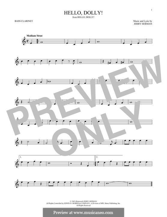Instrumental version: For bass clarinet by Jerry Herman