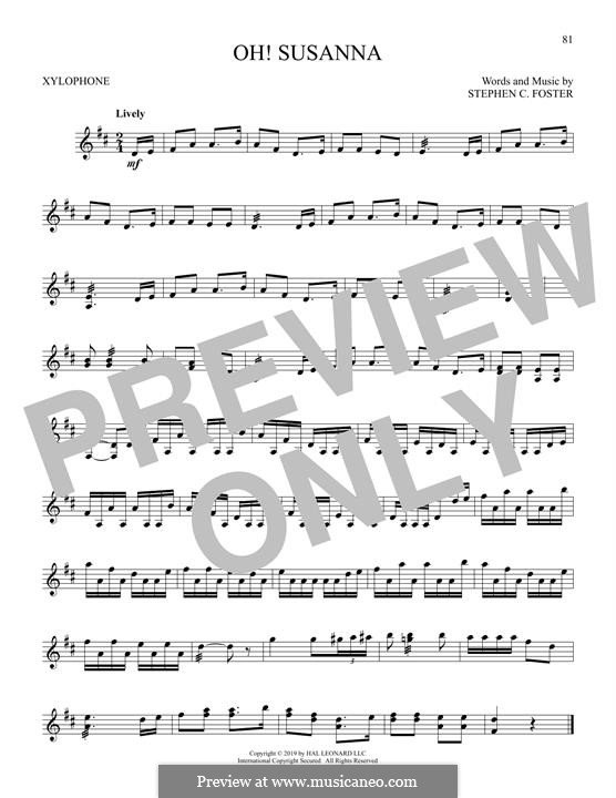 Oh! Susanna: For xylophone by Stephen Foster