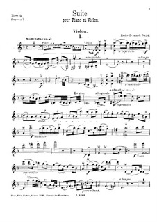 Suite für Violine und Klavier, Op.34: Solostimme by Émile Bernard