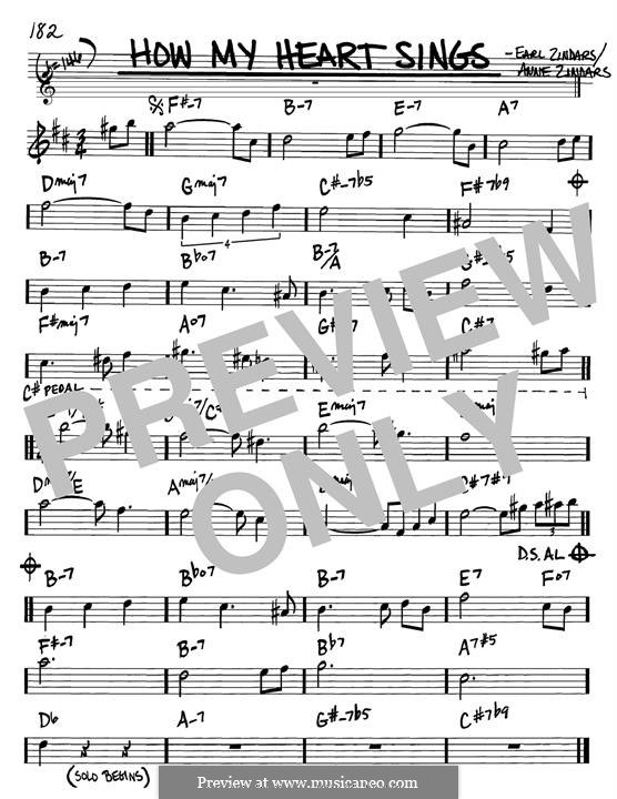 How My Heart Sings: Melodische Linie by Bill Evans