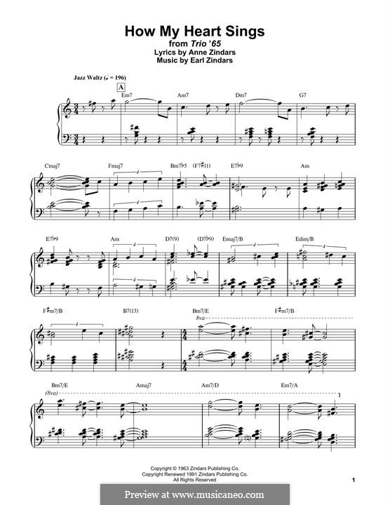 How My Heart Sings: Für Klavier, leicht by Bill Evans