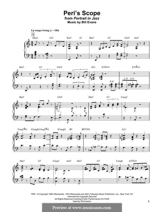 Peri's Scope: Für Klavier, leicht by Bill Evans